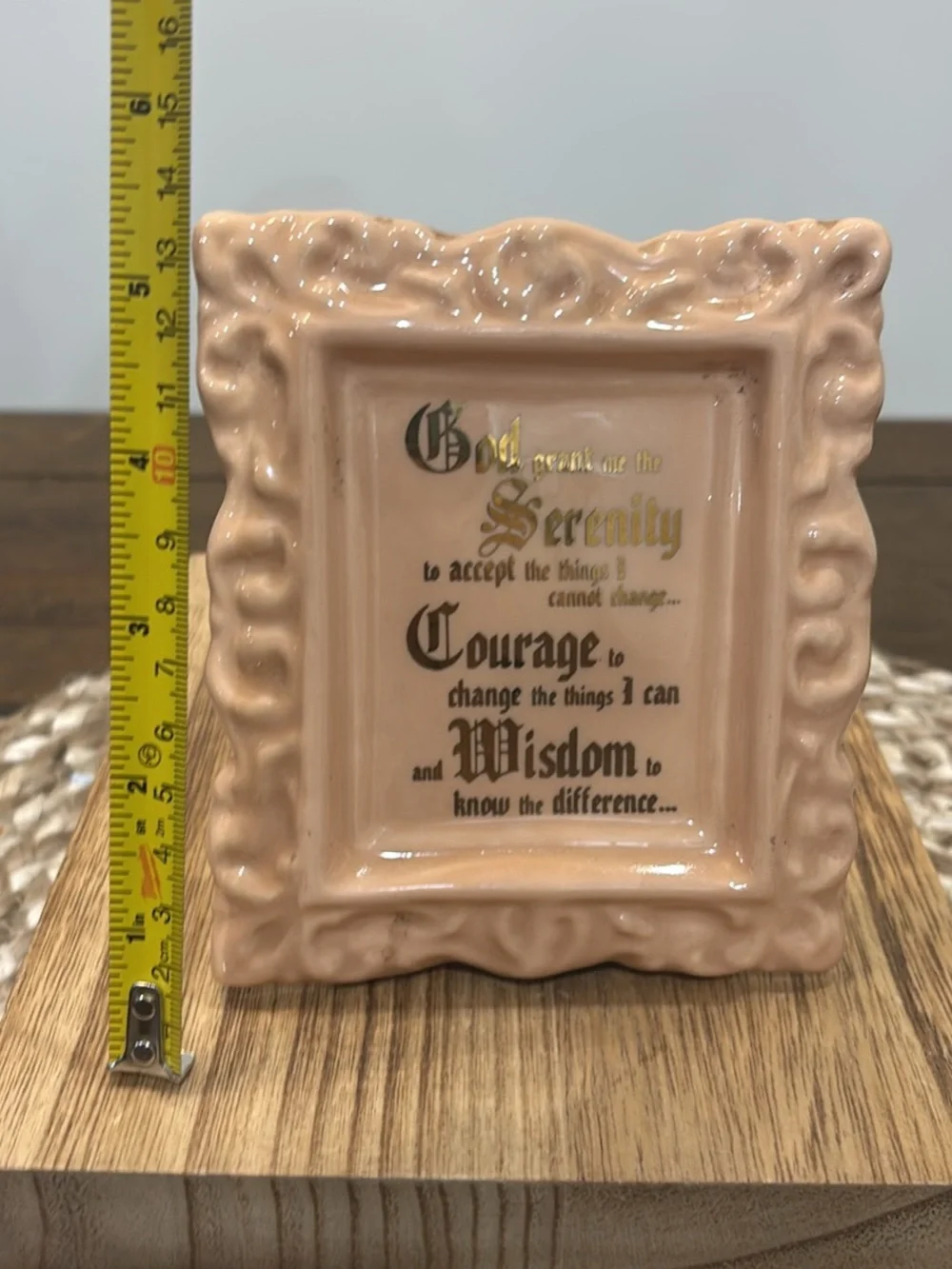 Serenity Prayer Decorative Ceramic plaque- Peach